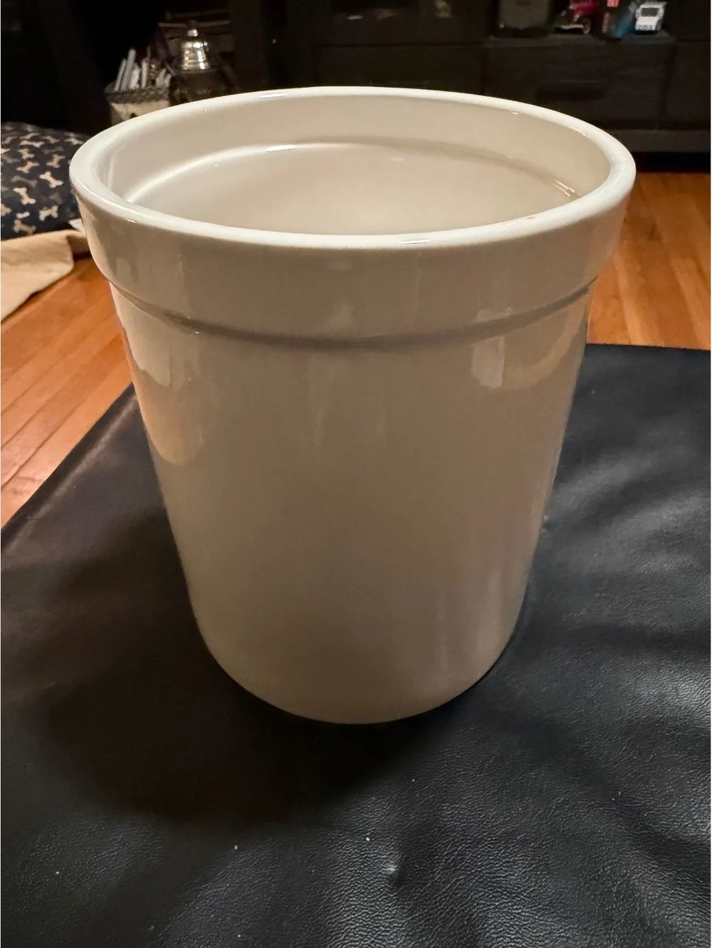 White ceramic crock